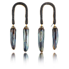 22 K Gold Plated earrings with porcelain twigs